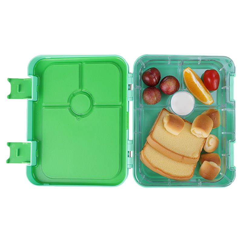 Bonjour - Dual Clip 4/6 Compartment Bento Lunch Box - Green