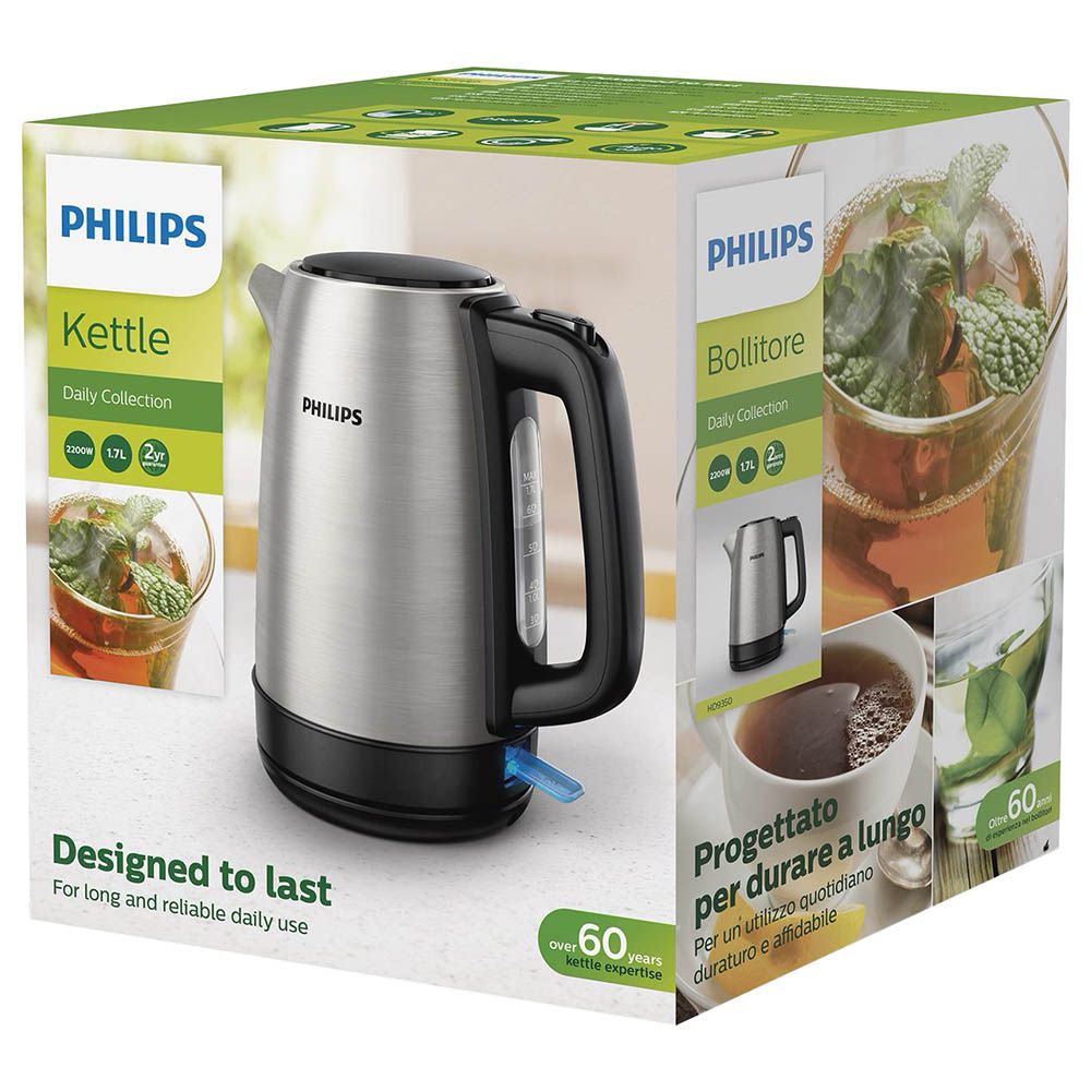 Philips - Kettle Daily Collection - Metal - 2200W - Grey