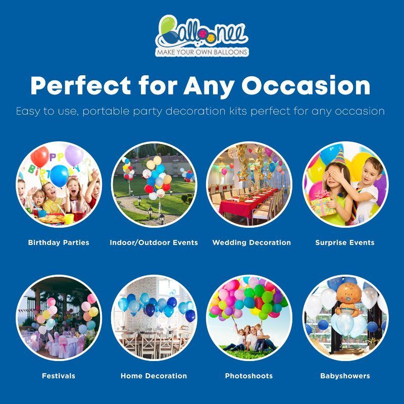 Balloonee - Jumbo Disposable Helium Party Kit With 50 Balloons