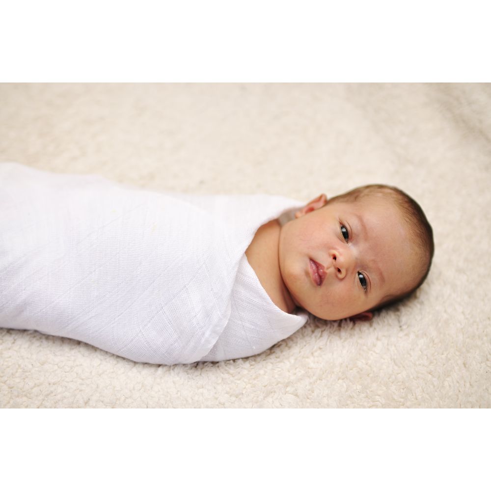 Anvi Baby - Organic Bamboo Beanie & Swaddle Set - White Mist