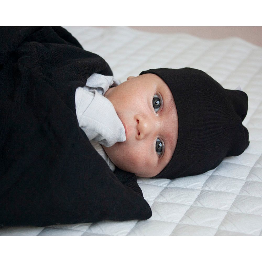 Anvi Baby - Organic Bamboo Beanie & Swaddle Set - Charcoal