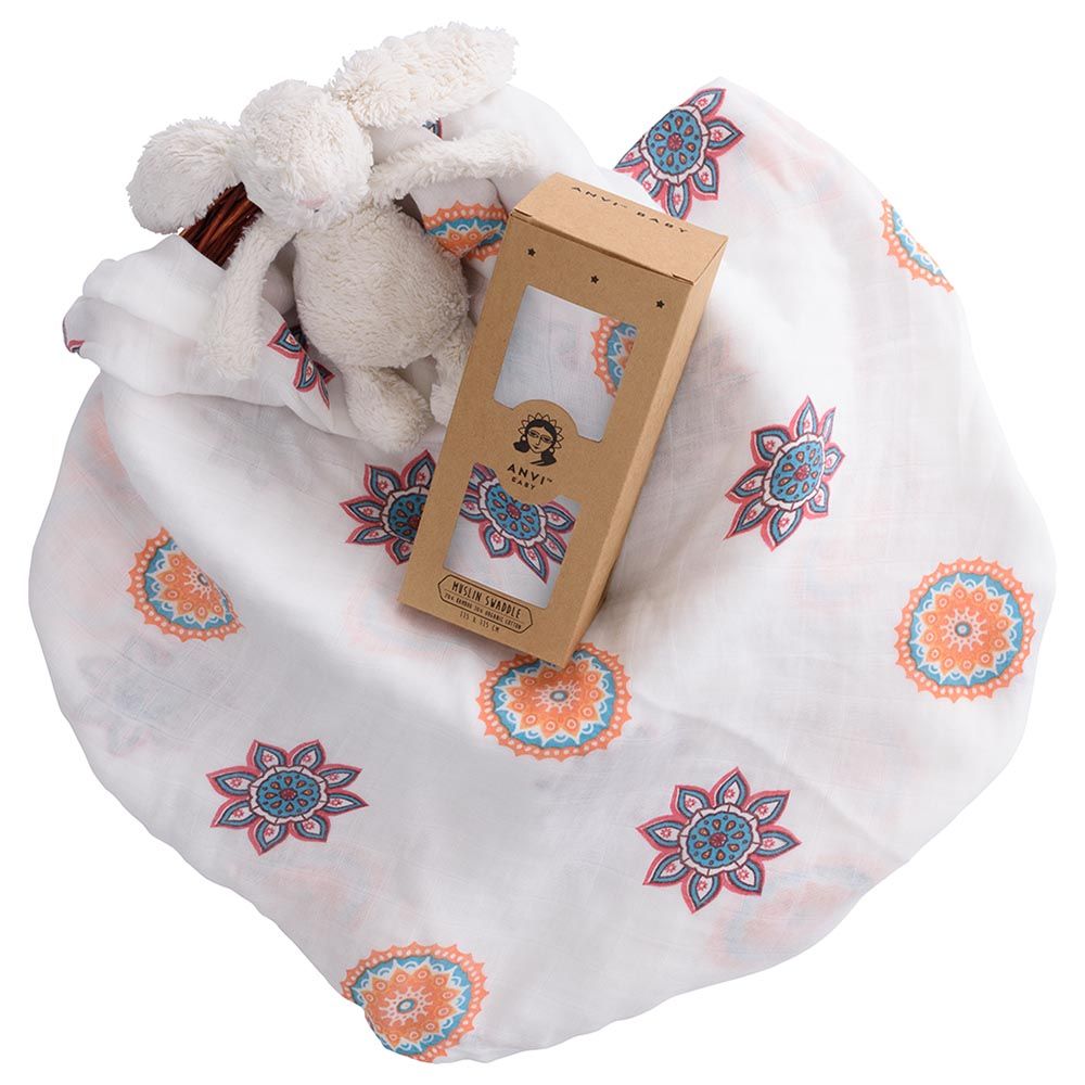 Anvi Baby Organic Bamboo Muslin Swaddle Wrap - Aria