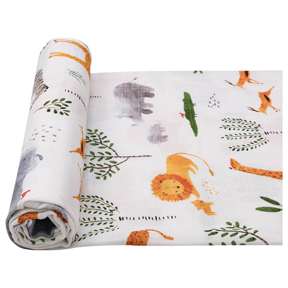 Anvi Baby - Bamboo Muslin Swaddle Wrap - The Mighty Jungle