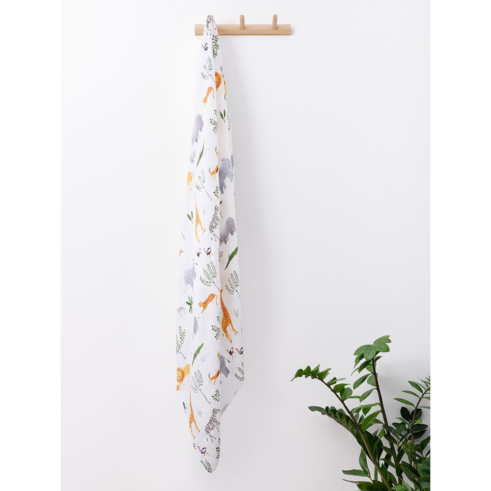 Anvi Baby - Bamboo Muslin Swaddle Wrap - The Mighty Jungle