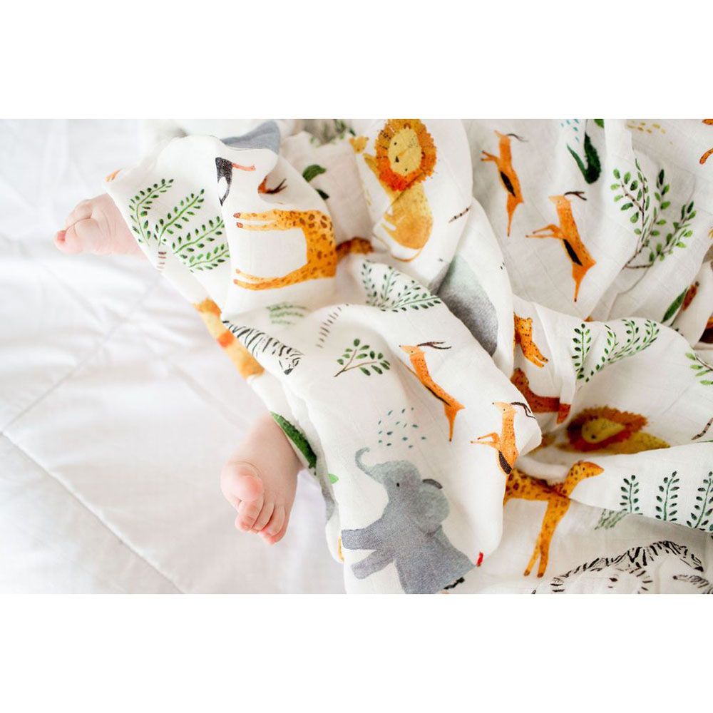 Anvi Baby - Bamboo Muslin Swaddle Wrap - The Mighty Jungle