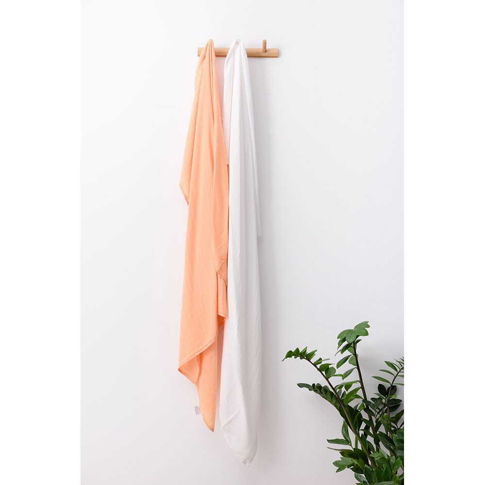 Anvi Baby - Set of 2 Organic Bamboo Swaddle, Peaches & Cream