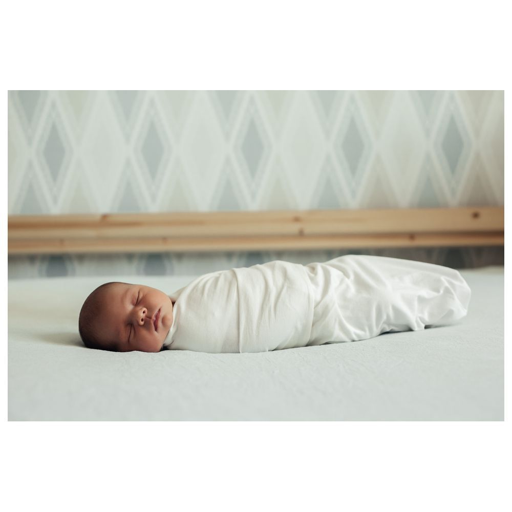 Anvi Baby - Organic Bamboo Swaddle - White/Grey - 3pcs