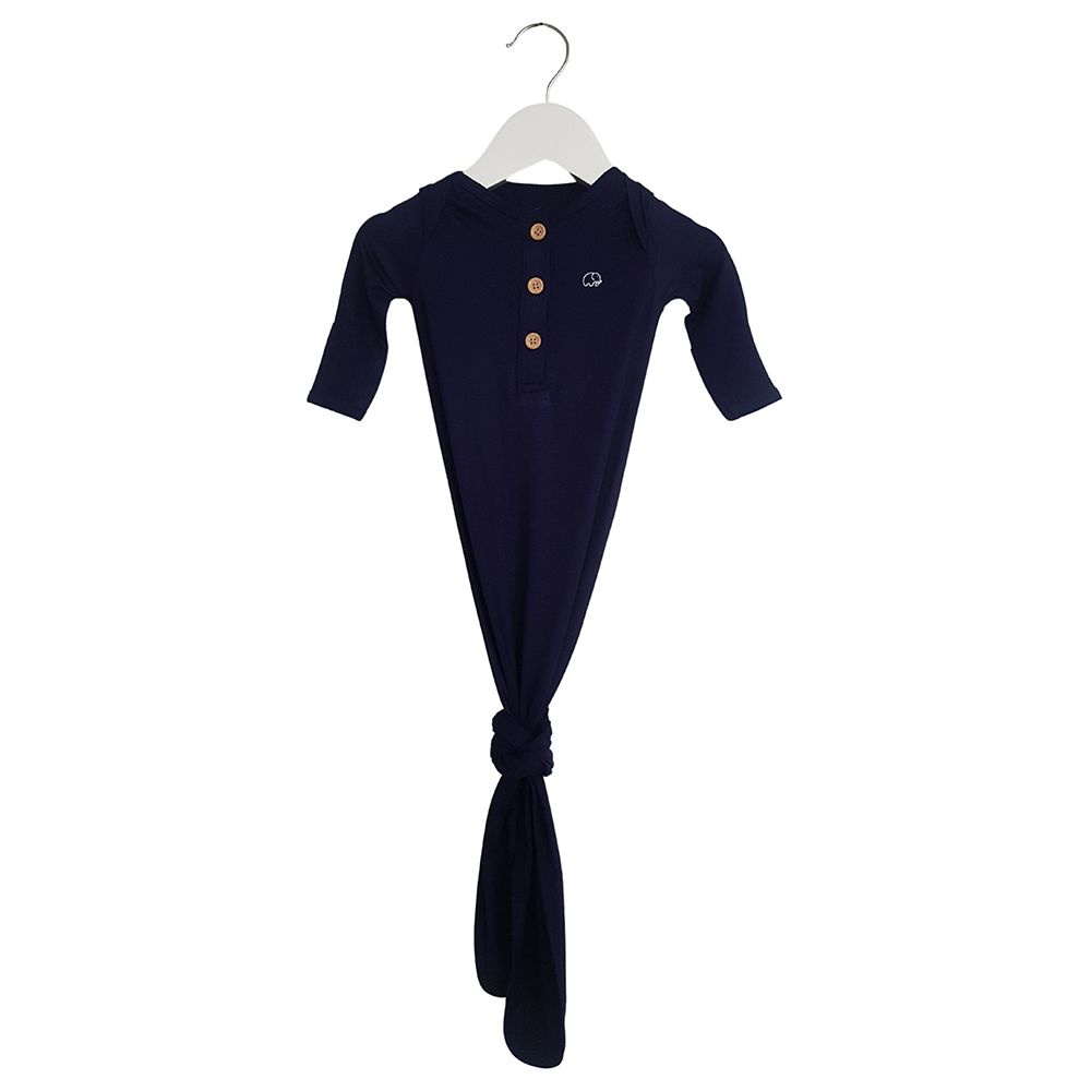 Anvi Baby - Knotted Gown & Beanie Set - Midnight Navy