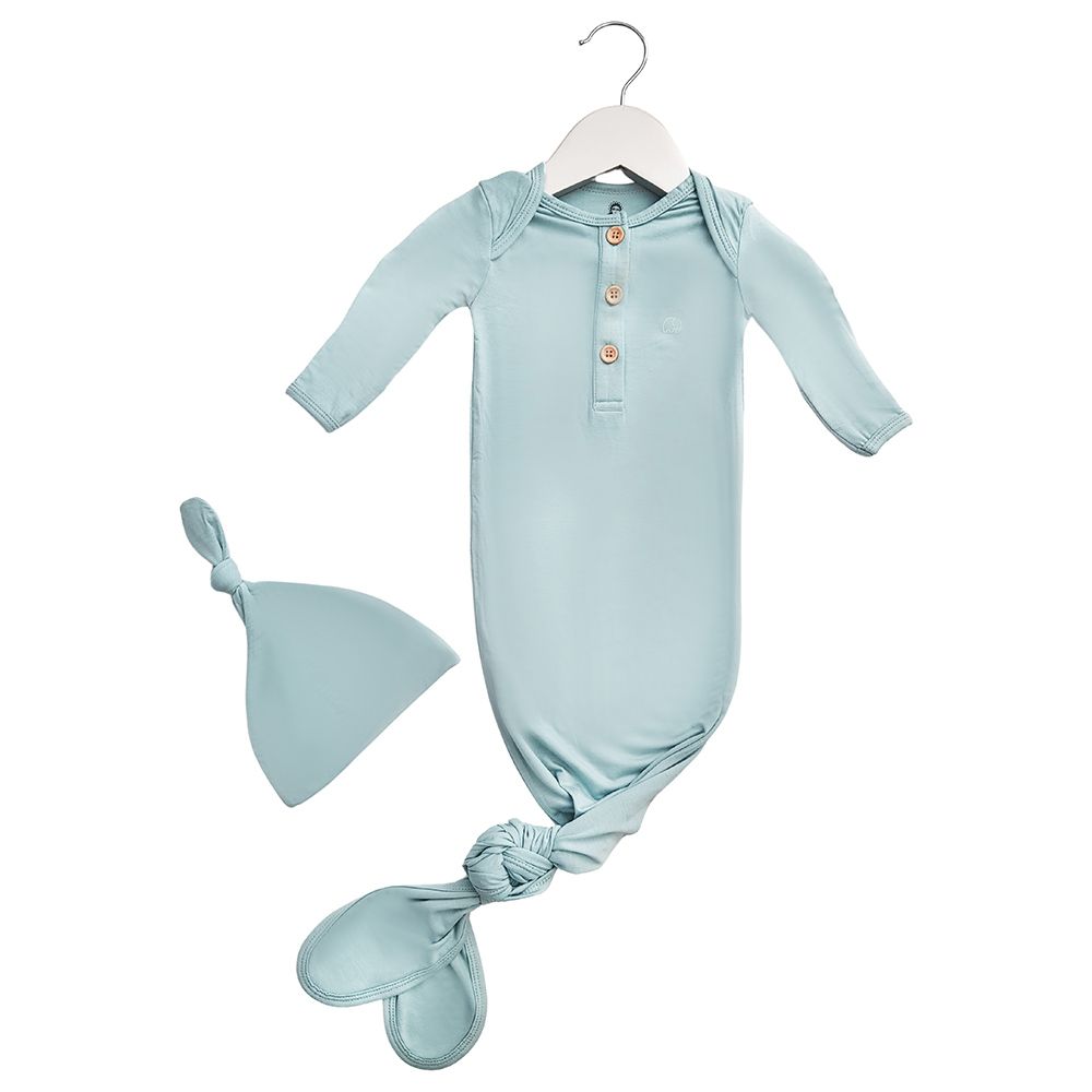 Anvi Baby - Knotted Gown & Beanie Set - Glacier