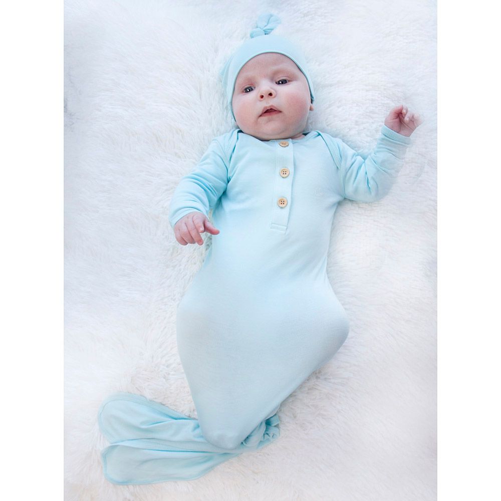 Anvi Baby - Knotted Gown & Beanie Set - Glacier