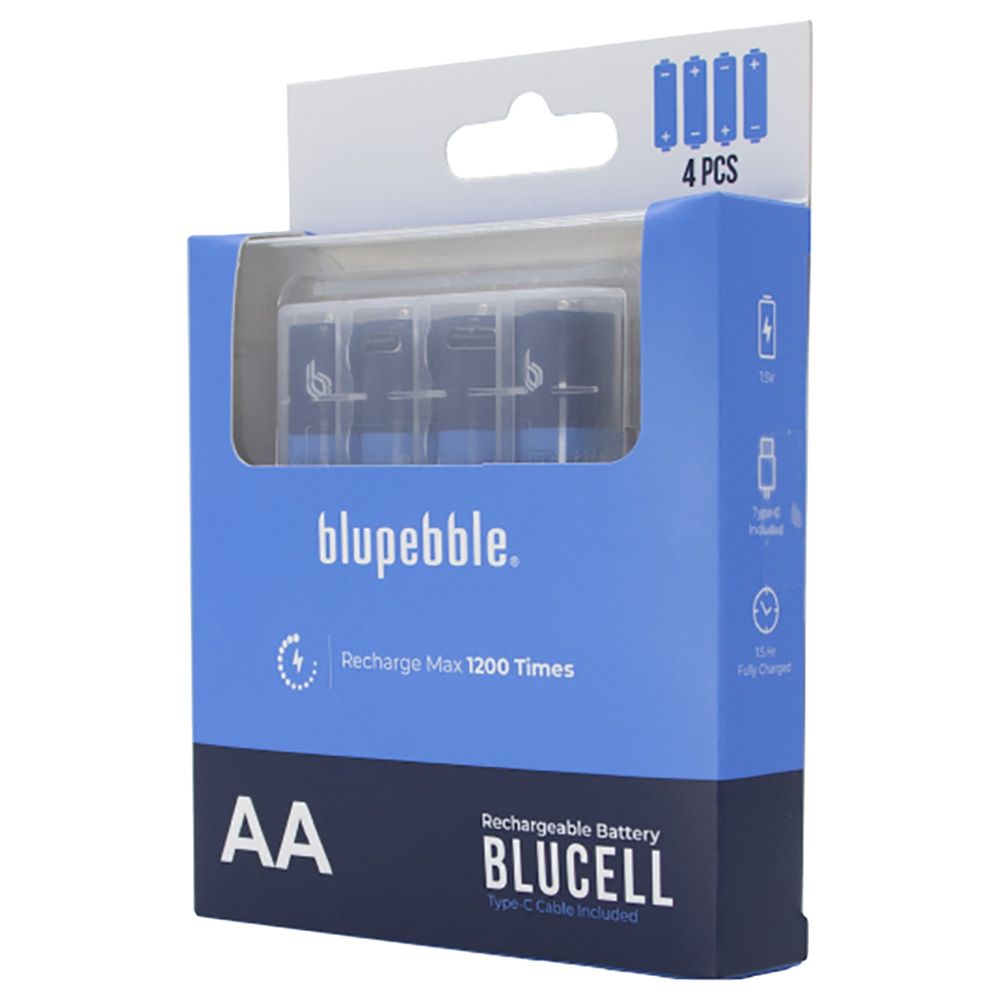 Blupebble - Blucell Type C AA 1600mAh Batteries - Pack of 4