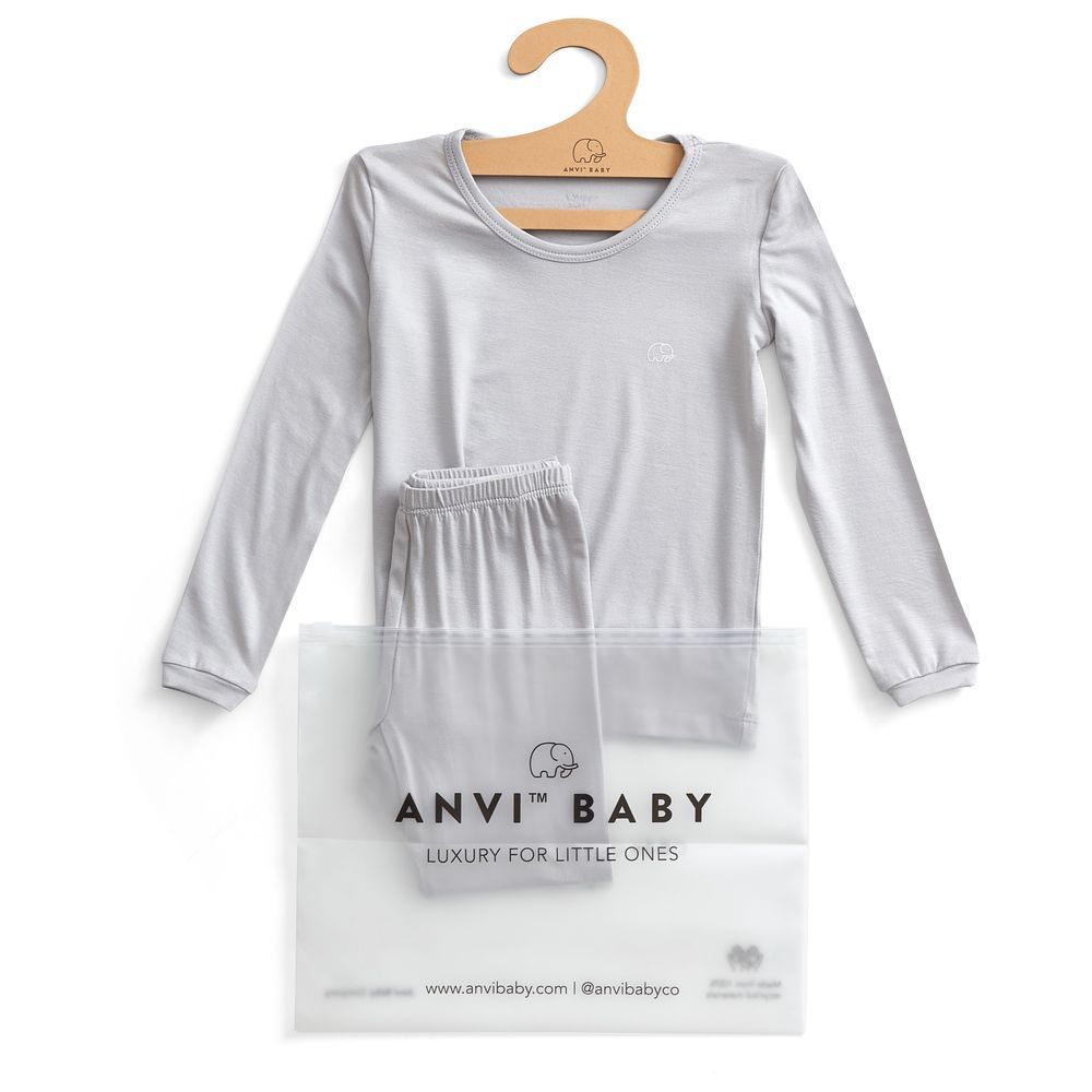 Anvi Baby - 2pc-Set - Bamboo Spandex Pyjama - Grey