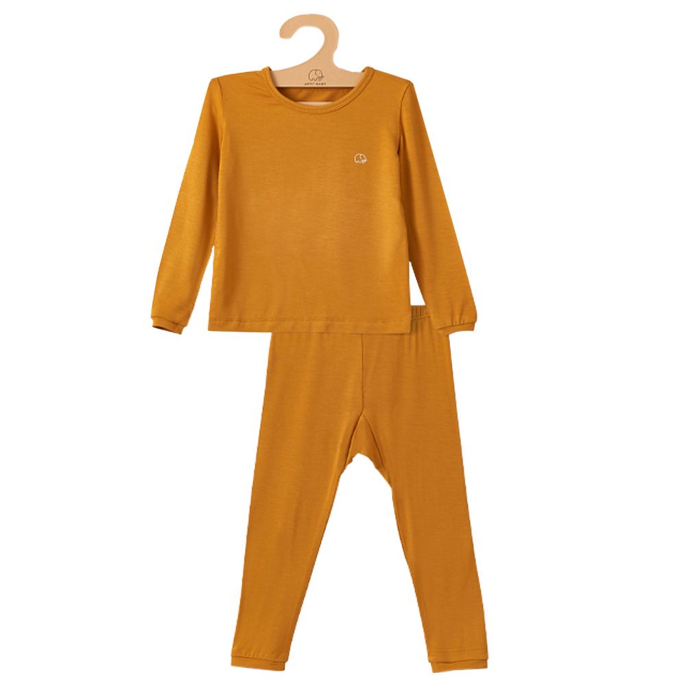 Anvi Baby - 2pc-Set - Bamboo Spandex Pyjama - Mustard_2Y