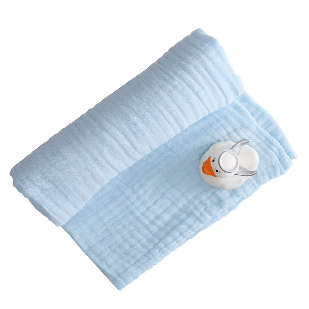 Anvi Baby - Organic 6 Layered Muslin Bath Towel - Blue