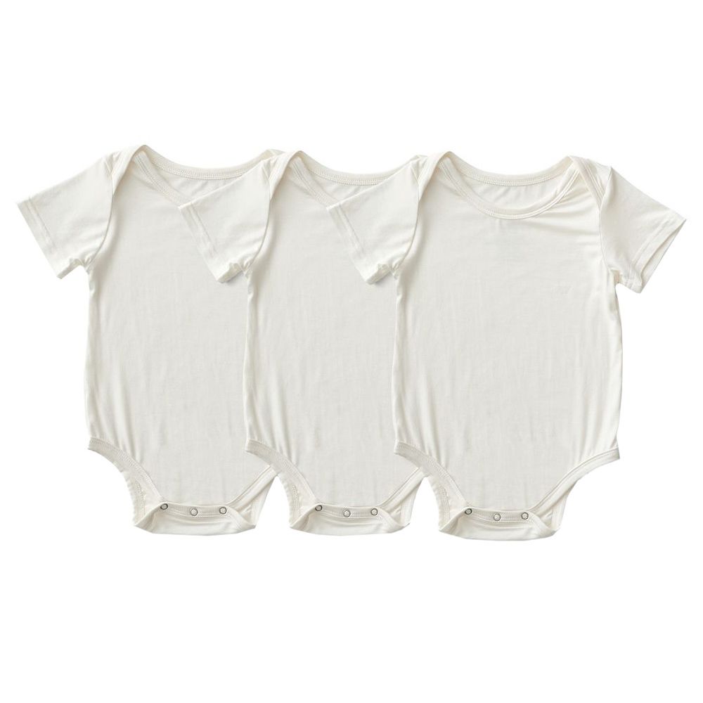 Anvi Baby - 3pc-Set - Organic Bodysuits - White