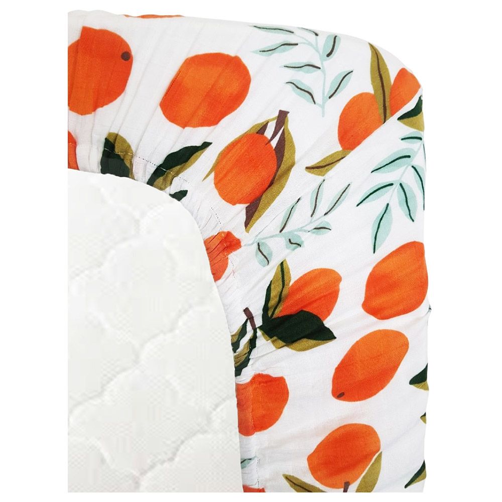 Anvi Baby - Organic Bamboo Muslin Fitted Sheet - Orange