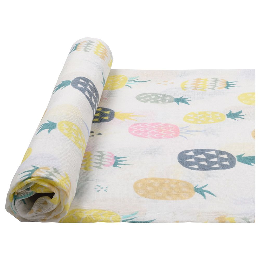 Anvi Baby - 100% Cotton Muslin Swaddle Wrap - Pineapple