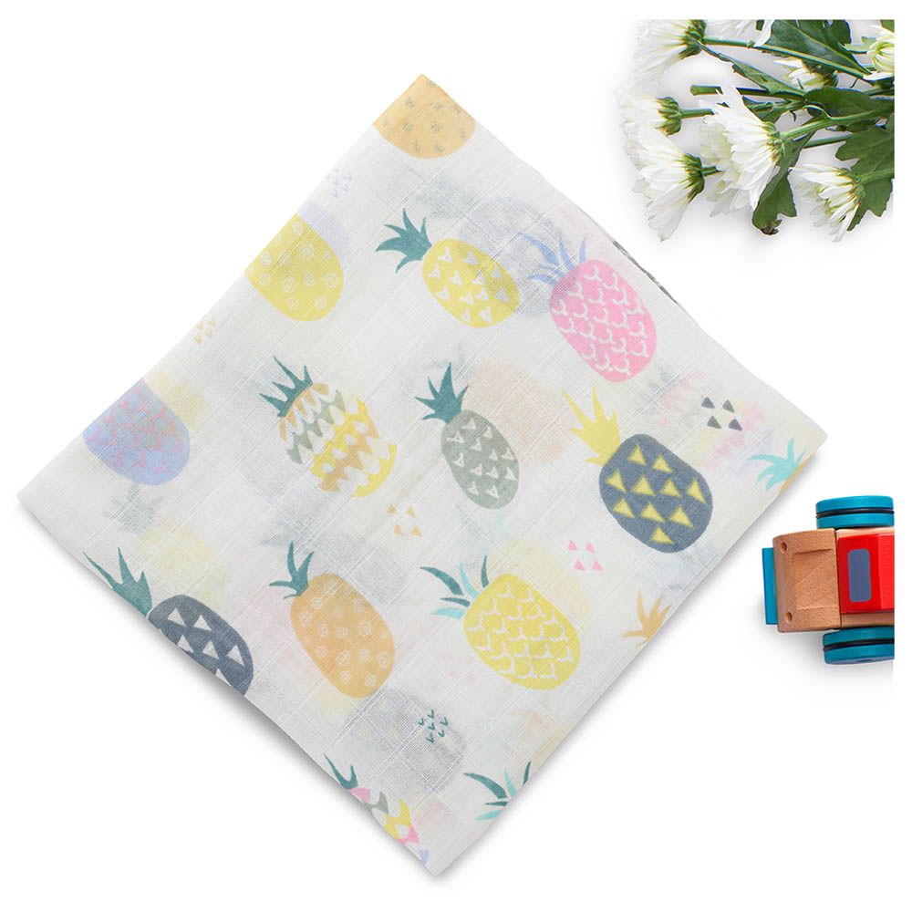 Anvi Baby - 100% Cotton Muslin Swaddle Wrap - Pineapple