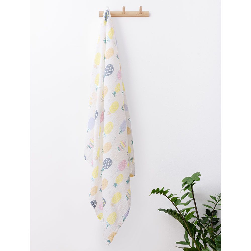 Anvi Baby - 100% Cotton Muslin Swaddle Wrap - Pineapple