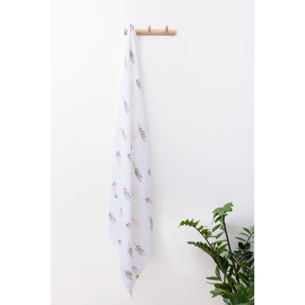 Anvi Baby - Organic Cotton Muslin Swaddle Wrap - New Leaf