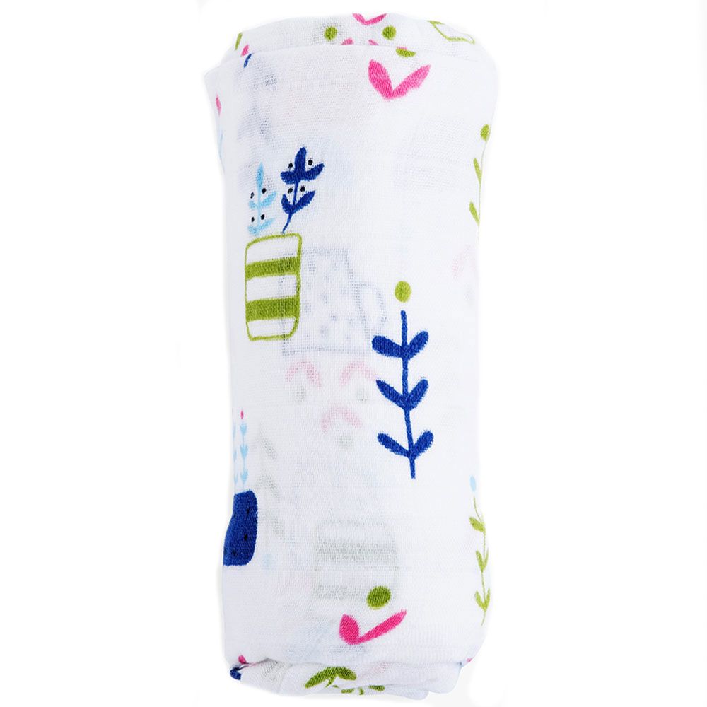 Anvi Baby - Organic Bamboo Muslin Swaddle Wrap - Leaf Out