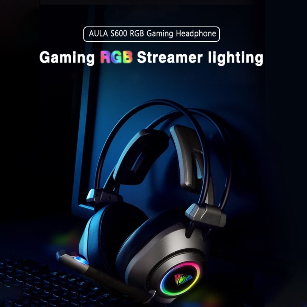 Aula - S600 3.5mm Lighting Gaming Headset W/ Mic - Black