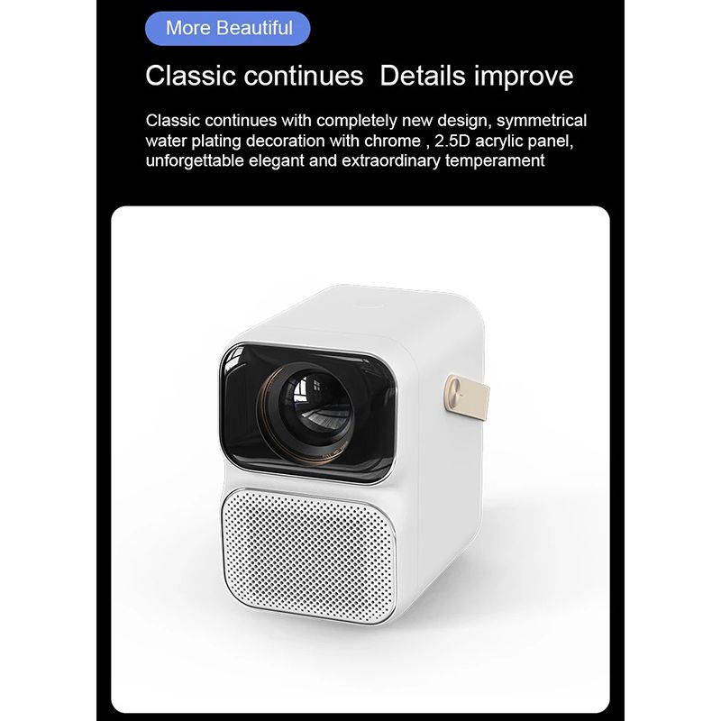 Wanbo - T6 Max 4K 1080P Android 9.0 Mini Projector - White