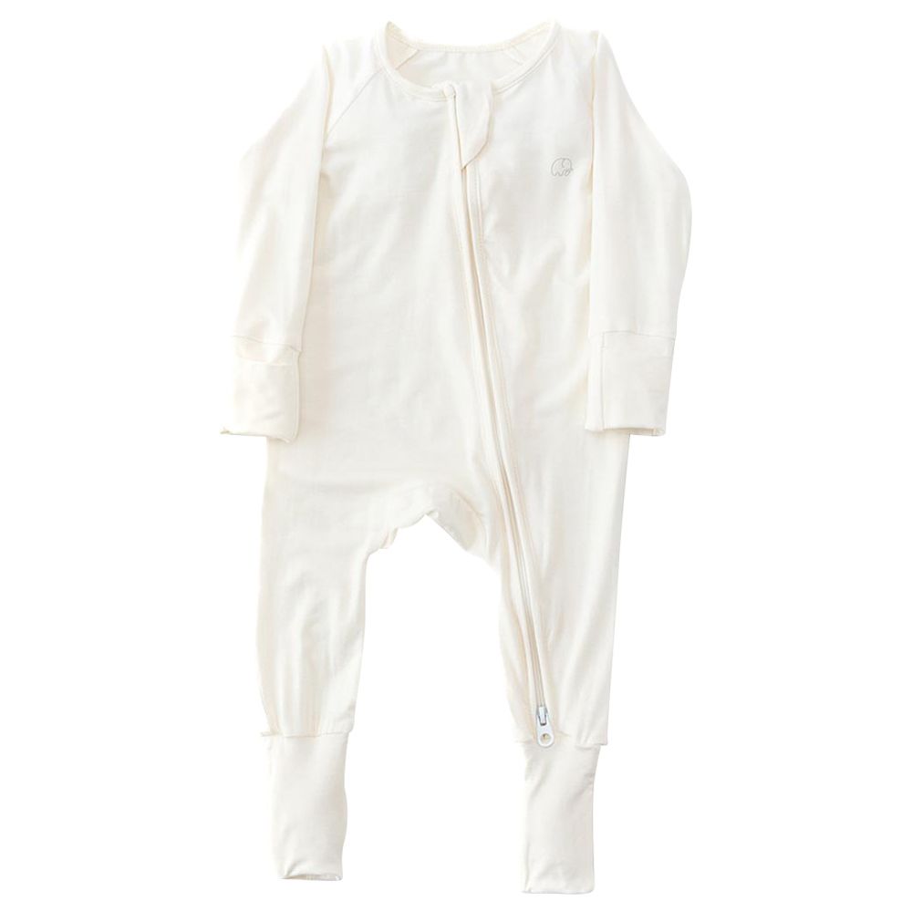 Anvi Baby - Organic Zipper Romper - Daisy White