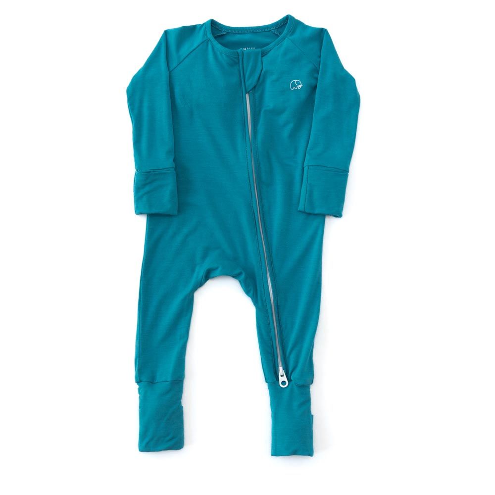 Anvi Baby - Organic Solid Zipper Sleepsuit - Blue