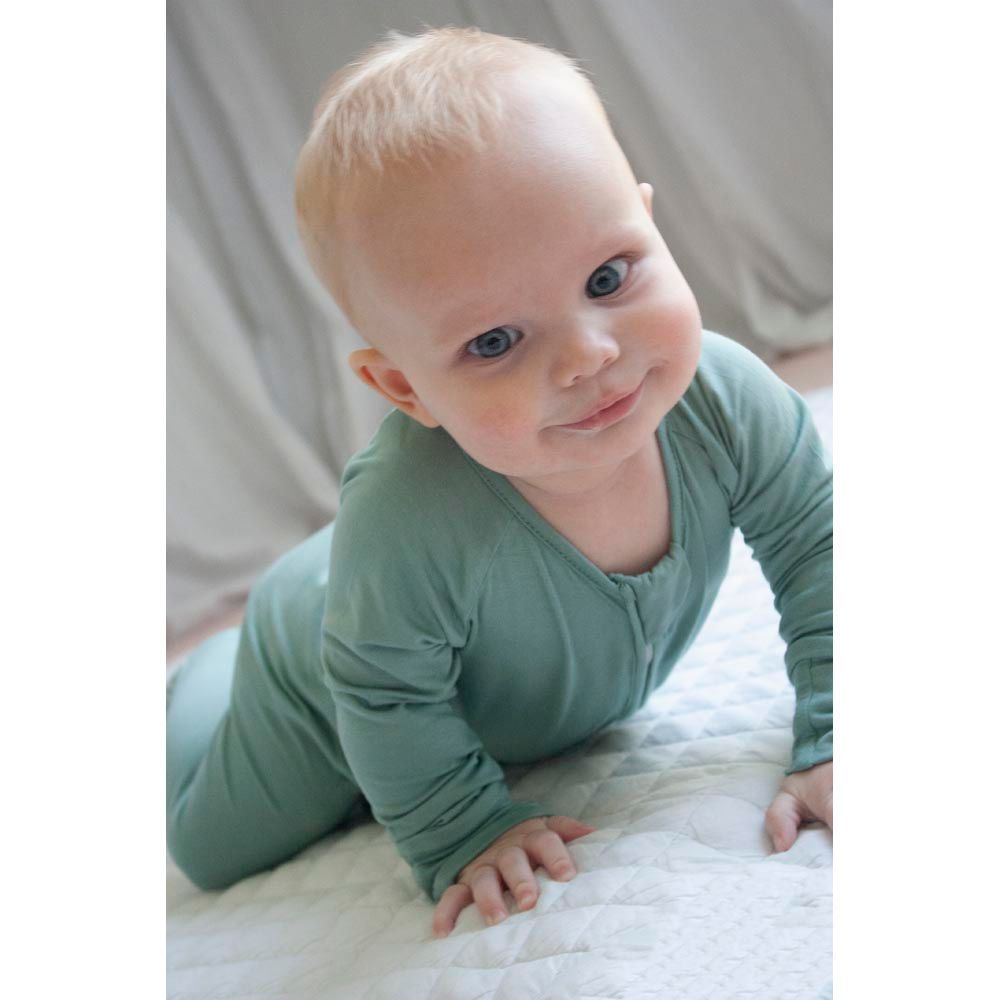 Anvi Baby - Organic Bamboo Zipper Romper- Soft Sage