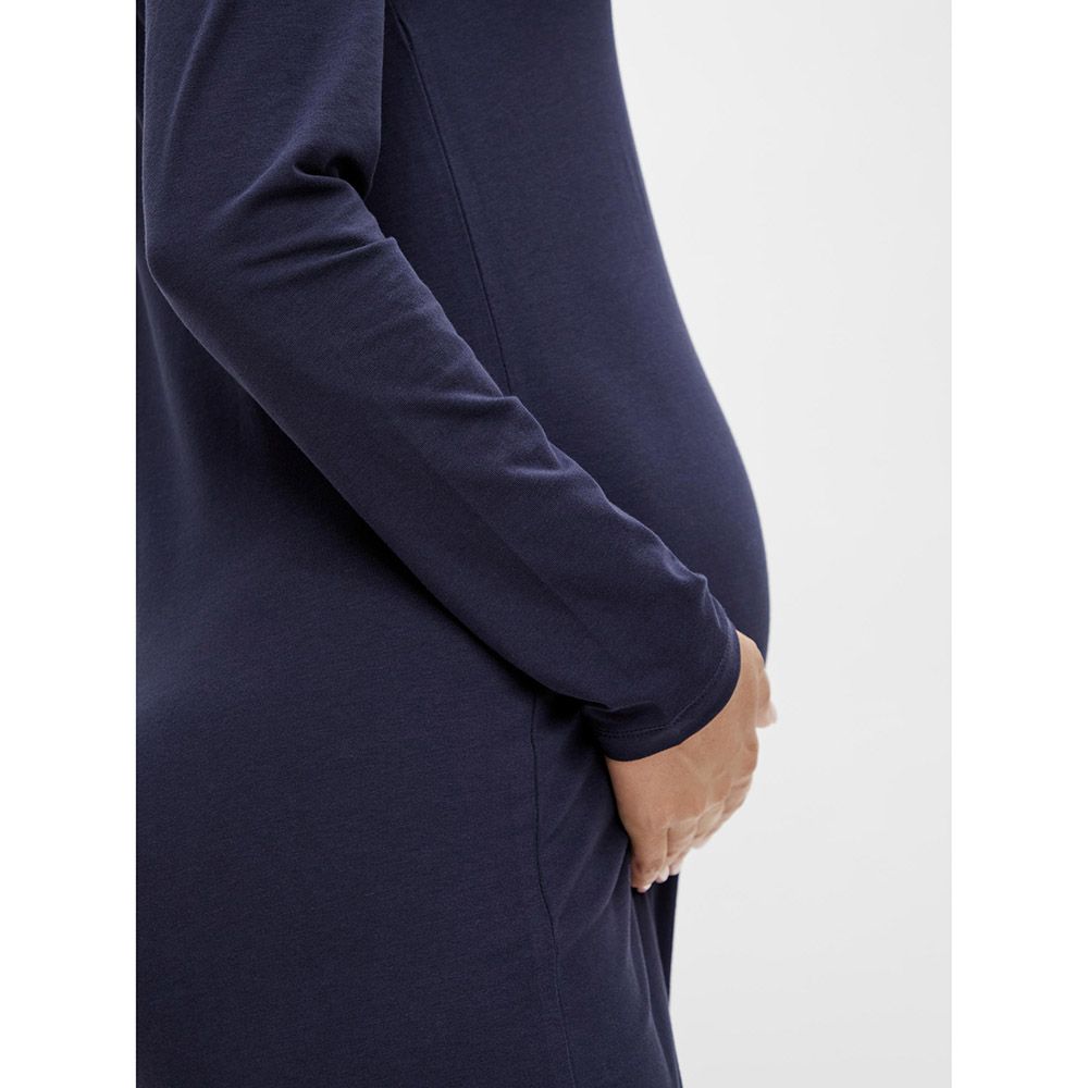 Mamalicious - Aya U-Neck Short Maternity Dress - Peacoat