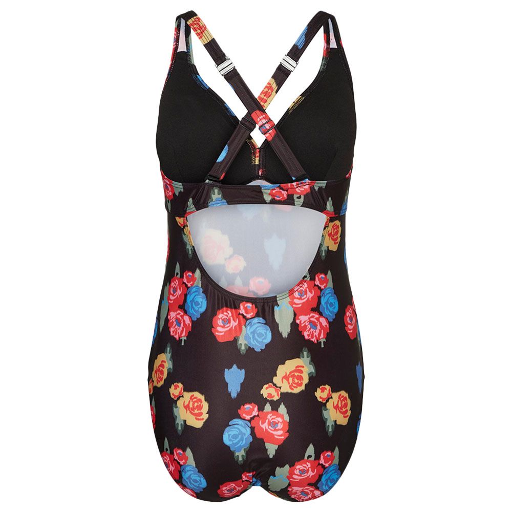 Mamalicious - Flower Print Swimsuit - Black