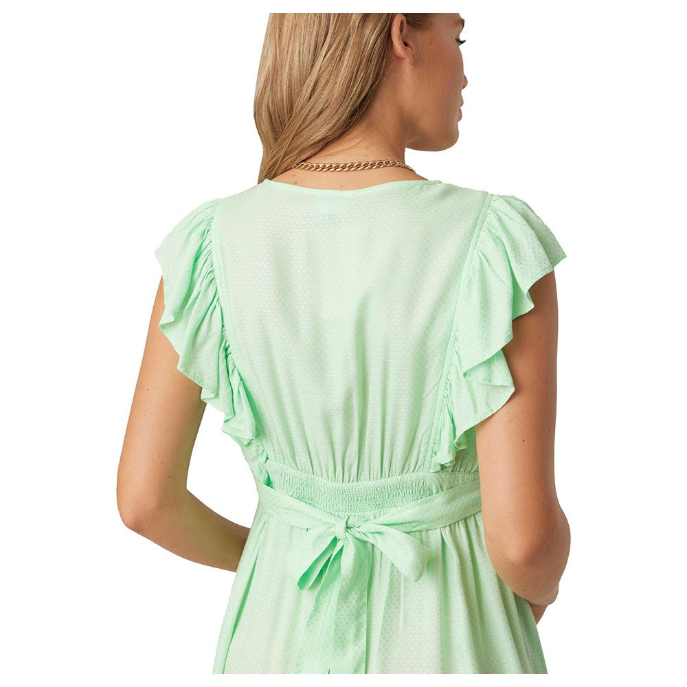 Mamalicious - Mary Frill Sleveless Dress - Green Ash