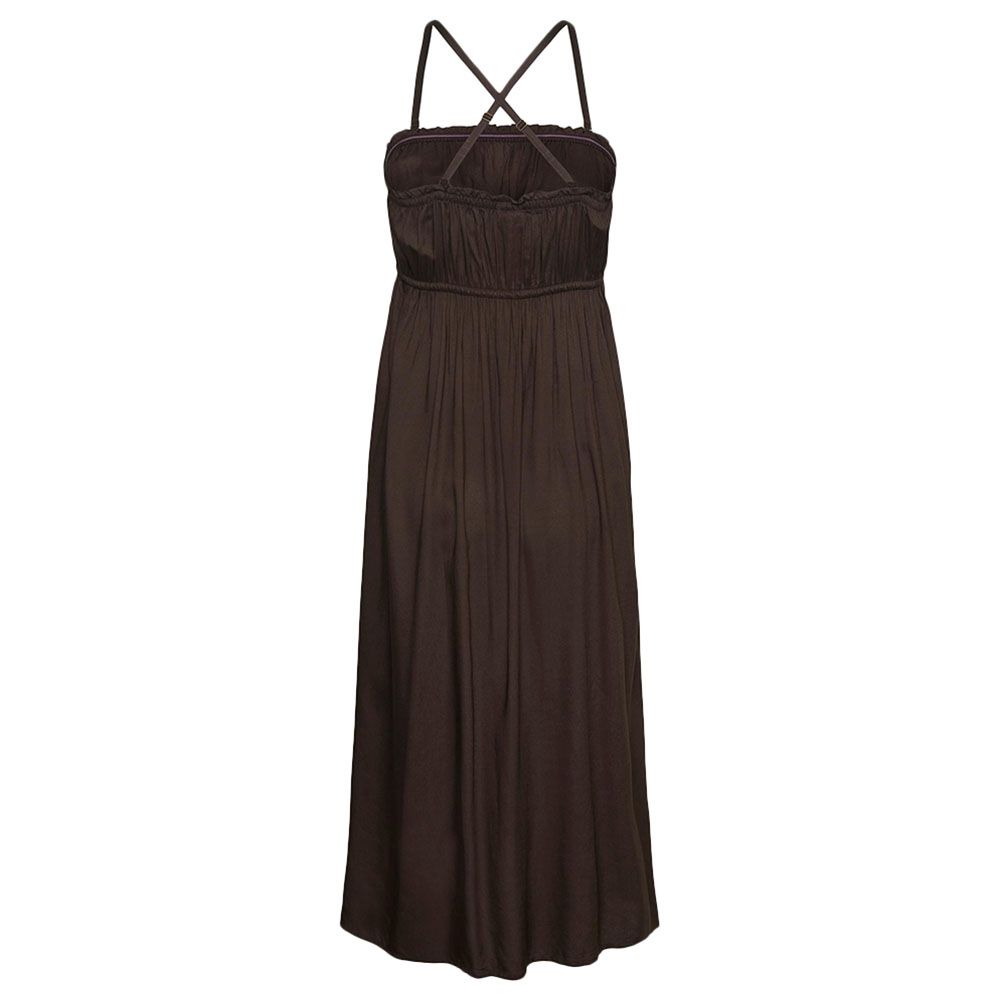 Mamalicious - Strapless Midi Dress - Seal Brown