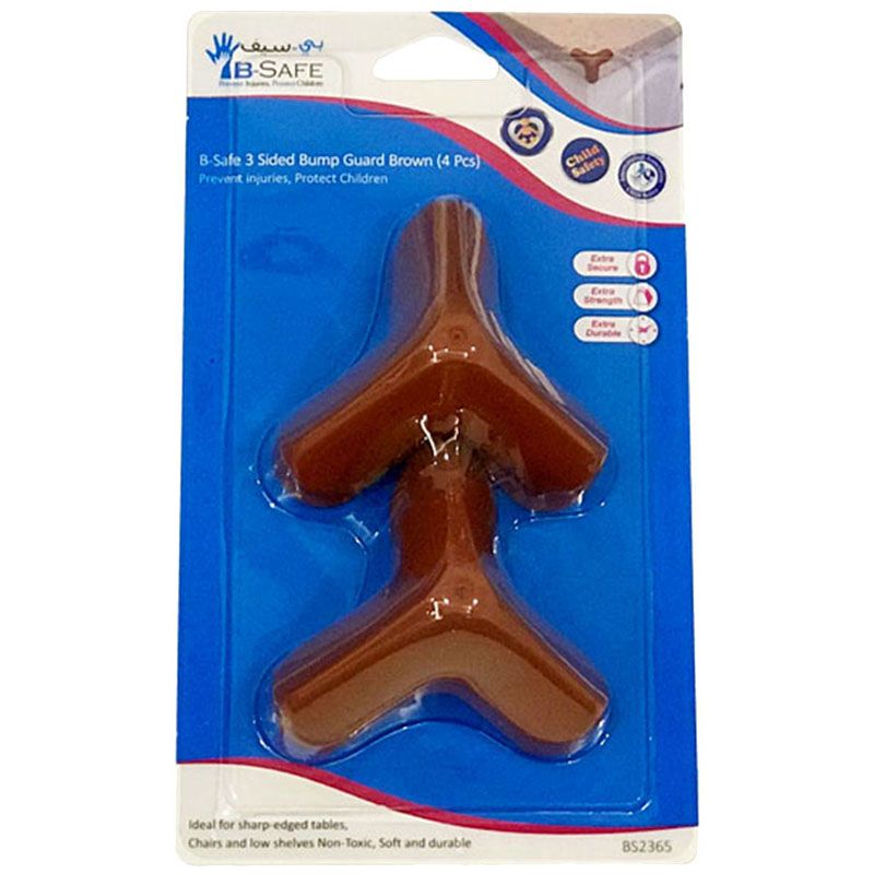 B-Safe - 3 Sided Bump Guard Pack of 4 - Brown