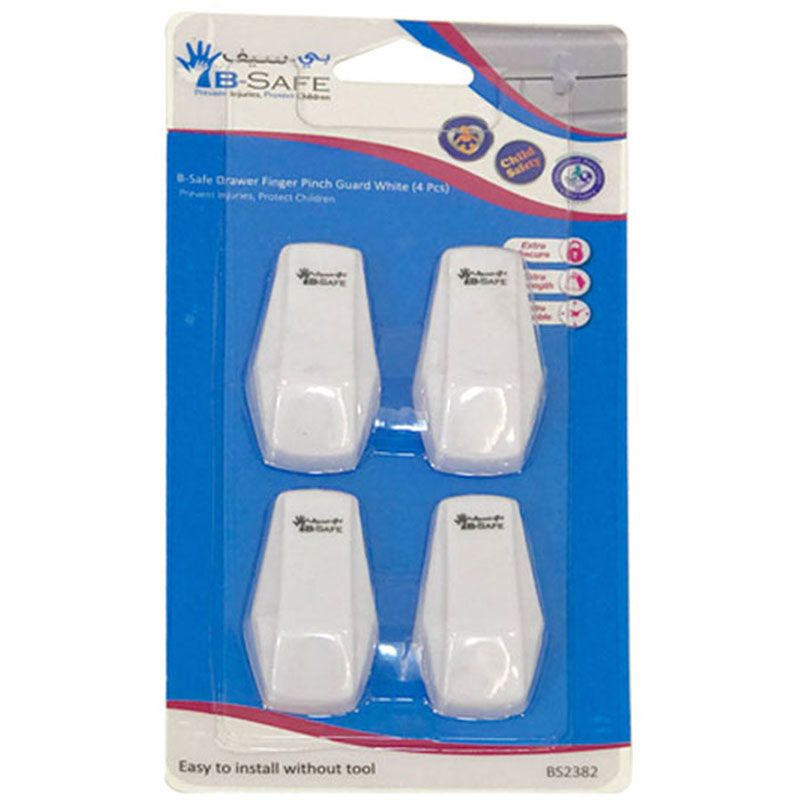 B-Safe - Drawer Finger Pinch Guard Pack of 4 - White