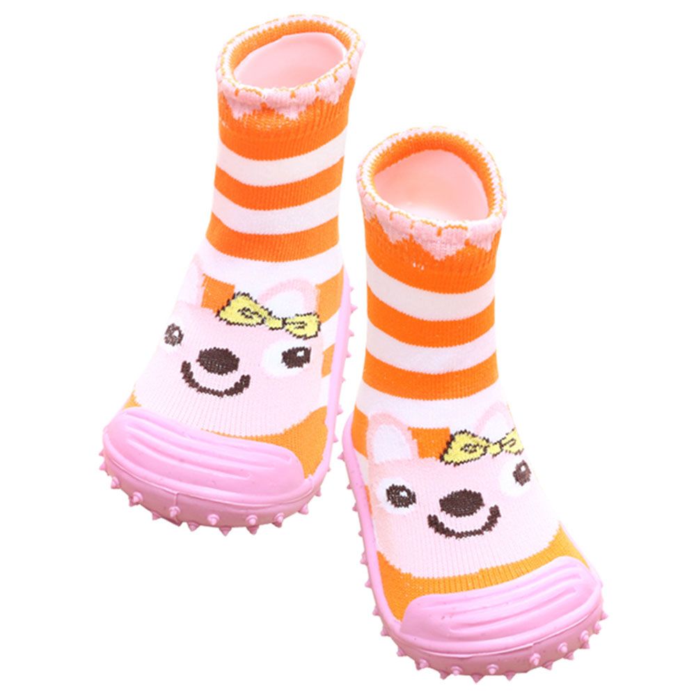 COOL GRIP Baby Shoe Socks Bunny Orange