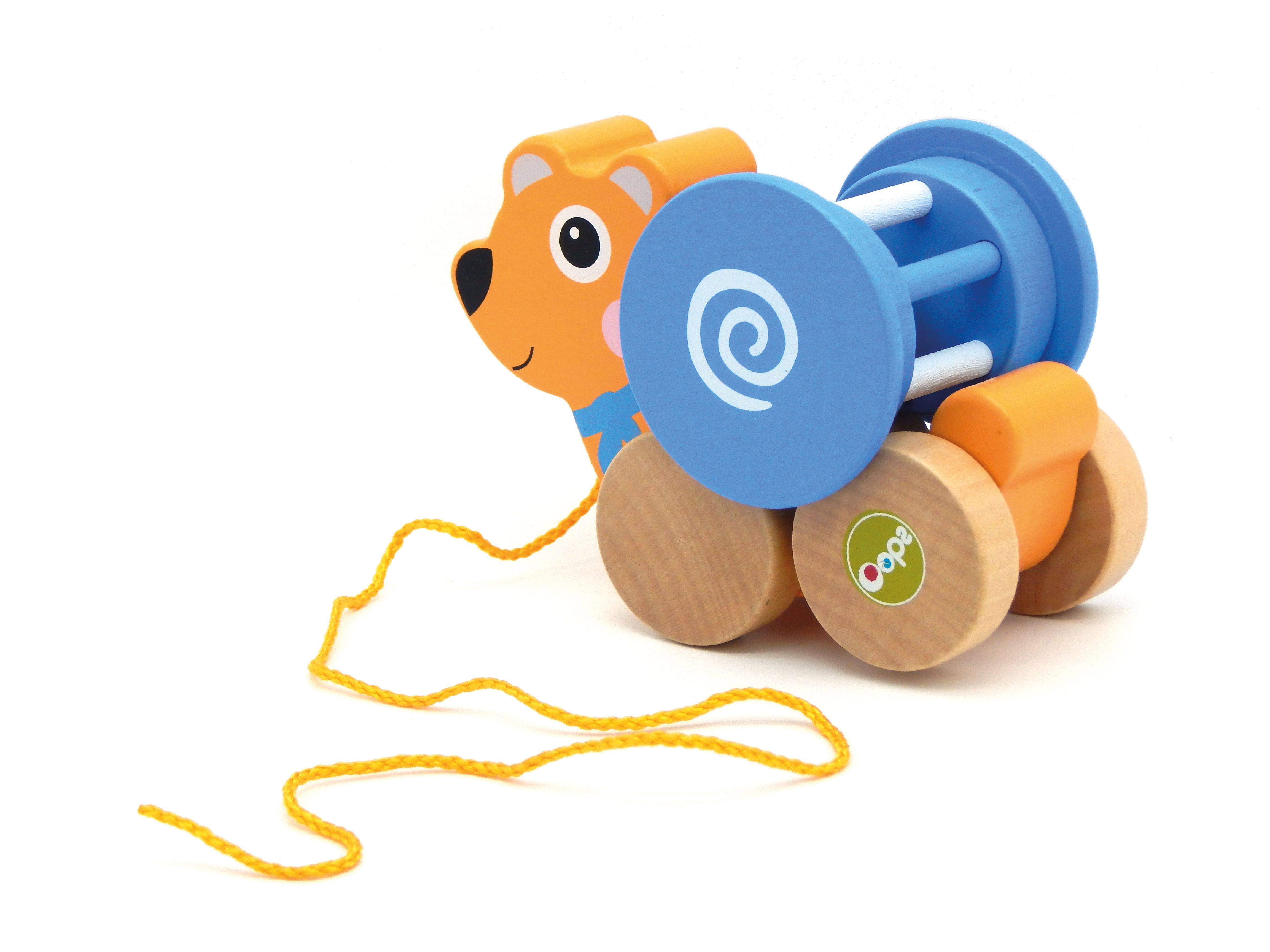 Oops - Pull & Fun With Detachable Rotating Ball And Rattle - Bear