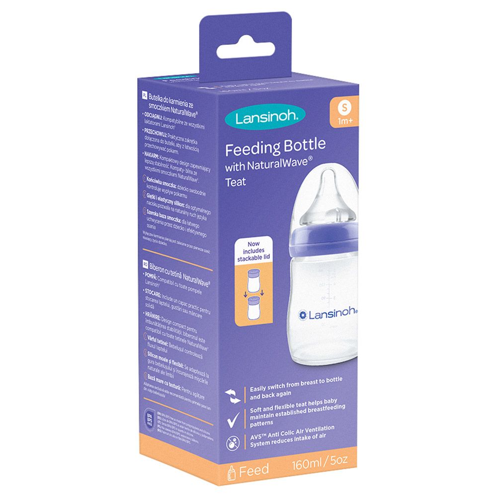 Lansinoh - Feeding Bottle 160ml With Natural Wave Teat