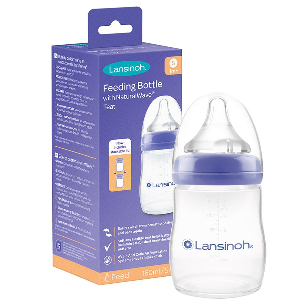 Lansinoh - Feeding Bottle 160ml With Natural Wave Teat