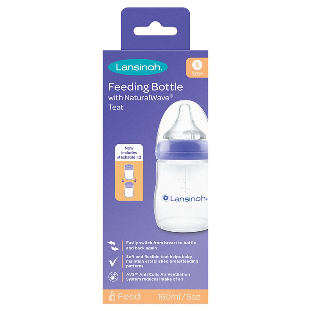 Lansinoh - Feeding Bottle 160ml With Natural Wave Teat