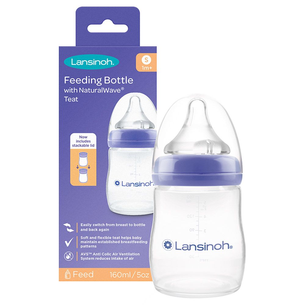 Lansinoh - Feeding Bottle 160ml With Natural Wave Teat