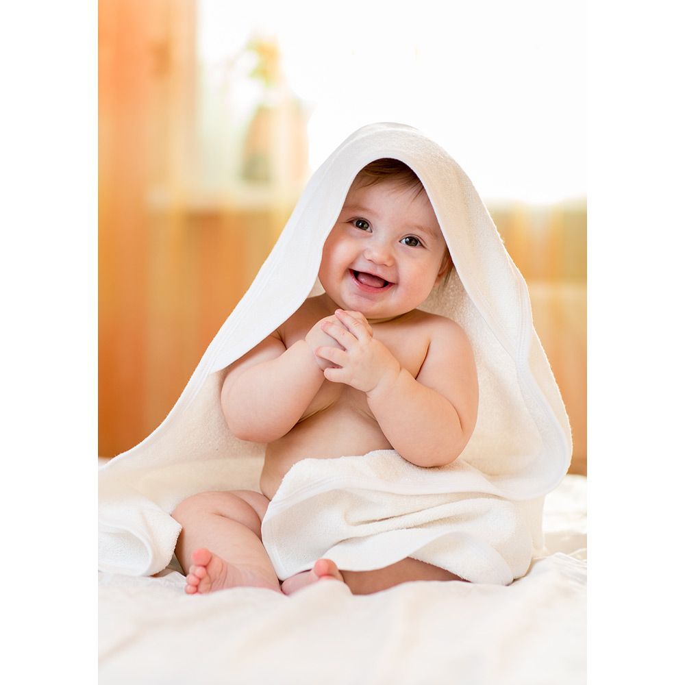 Tiny Toes - Baby Towel Hooded 100% Cotton - Grey (Exclusive)