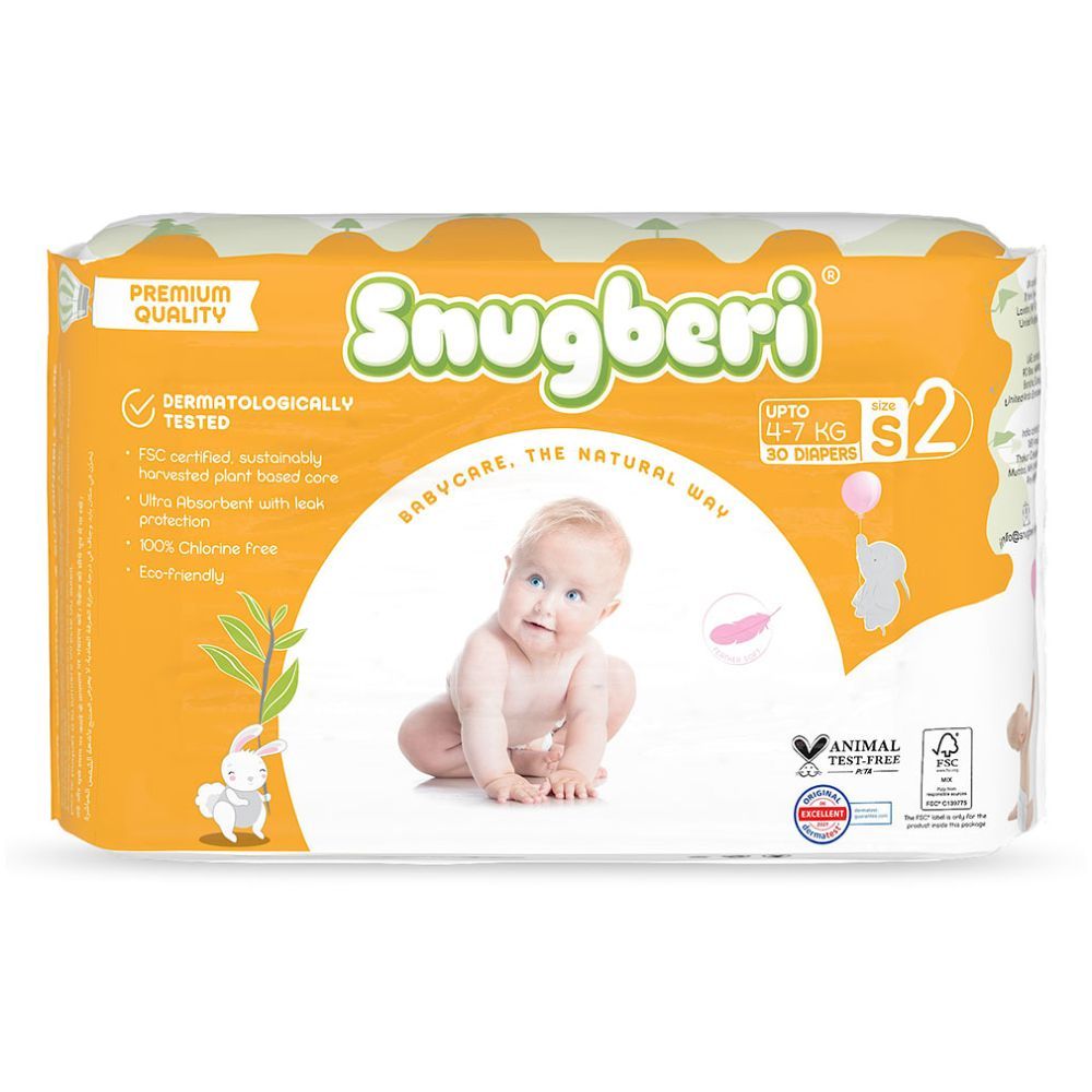 Snugberi - Premium Eco-friendly Diaper Size 2 Small 4-7kg 30pcs