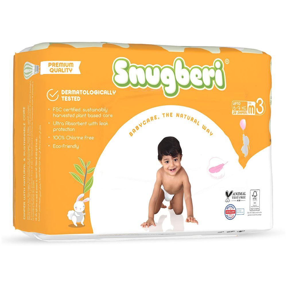 Snugberi - Premium Eco-friendly Diaper Size 3 Medium 6-9 kg 28pcs