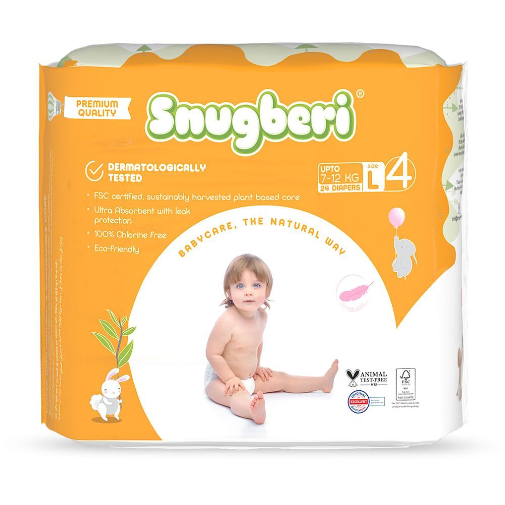 Snugberi - Premium Eco-friendly Diaper Size 4 Large 7-12 kg 24pcs