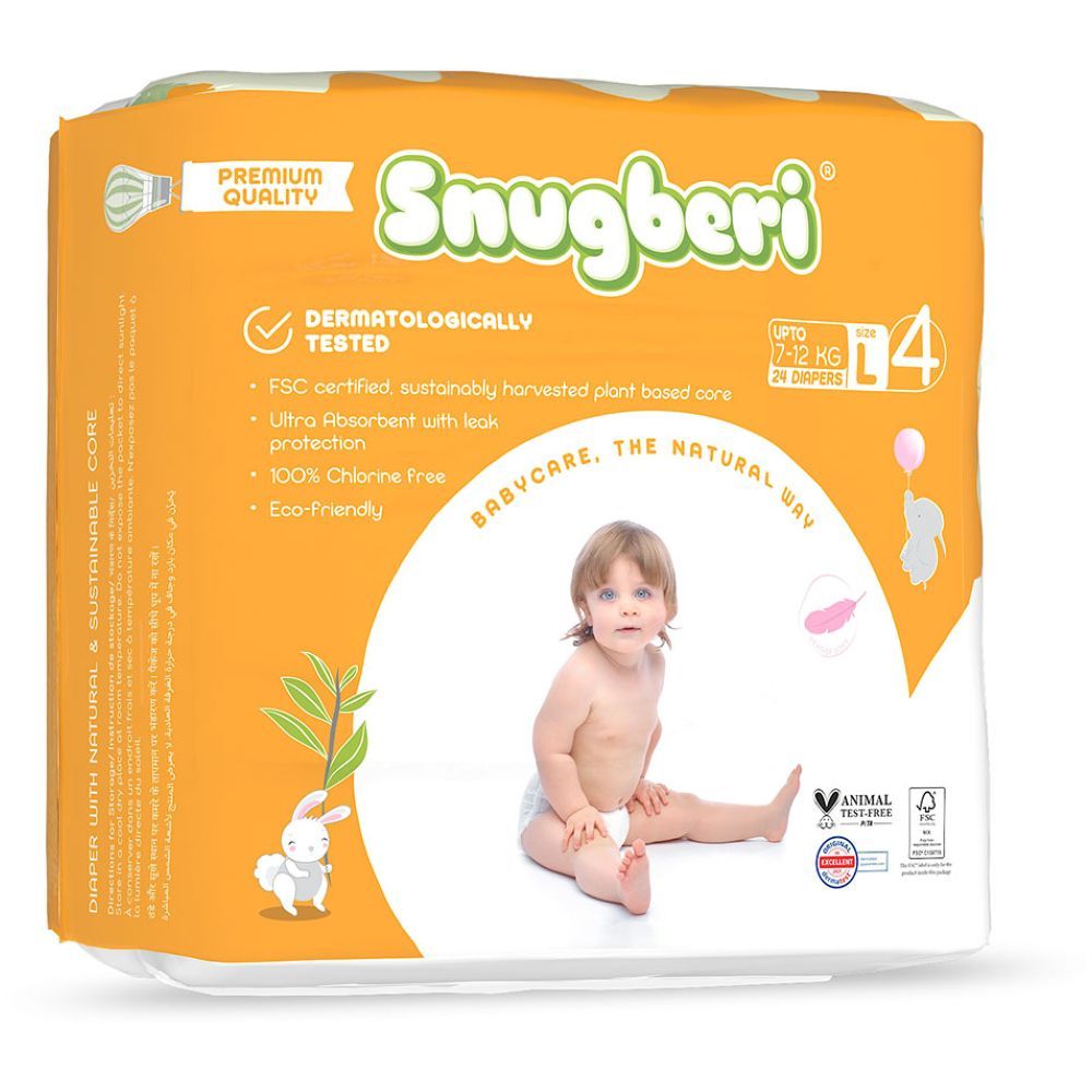 Snugberi - Premium Eco-friendly Diaper Size 4 Large 7-12 kg 24pcs