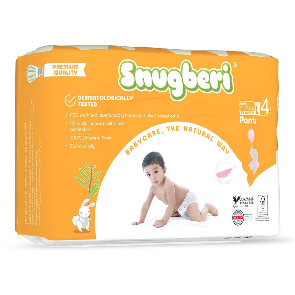 Snugberi - Premium Eco-friendly Diaper Pants Size 4 Large 7-12 kg 24pcs