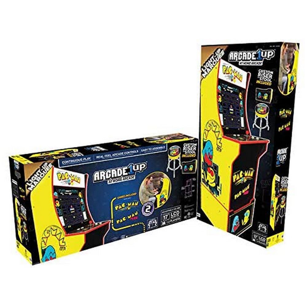 Arcade1Up - Pac-Man 2-In-1 Games With Light-Up Marquee Stool And Riser Set