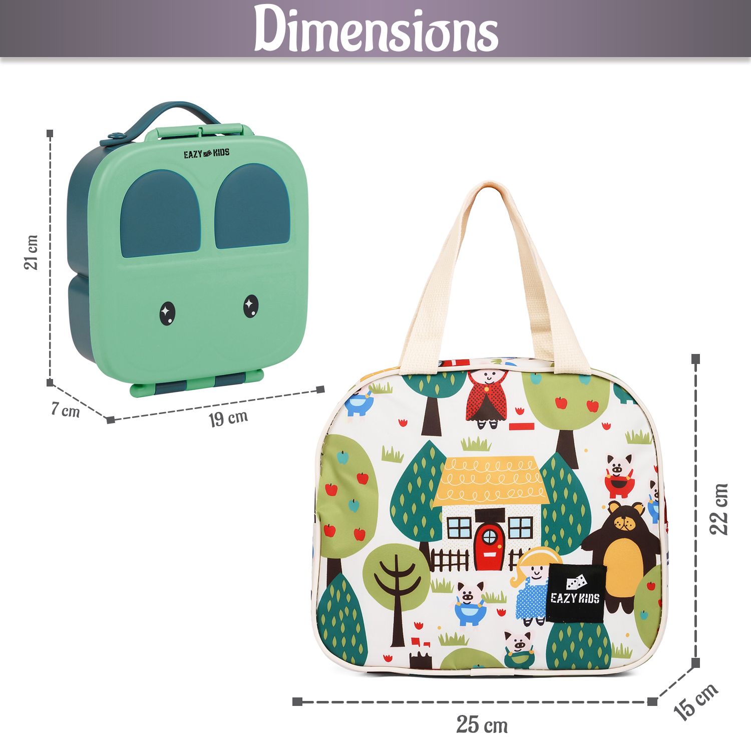 Eazy Kids - Bento Box w/ Lunch Bag - Green